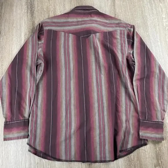 Frontier Pearl Snap Western Shirt Men's *XL* Button Up Shirt Horizontal Stripes - Picture 11 of 15